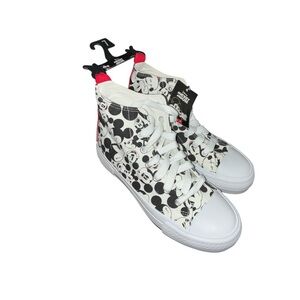 Disney Mickey Mouse High-Top Sneakers - Black, White, and Red